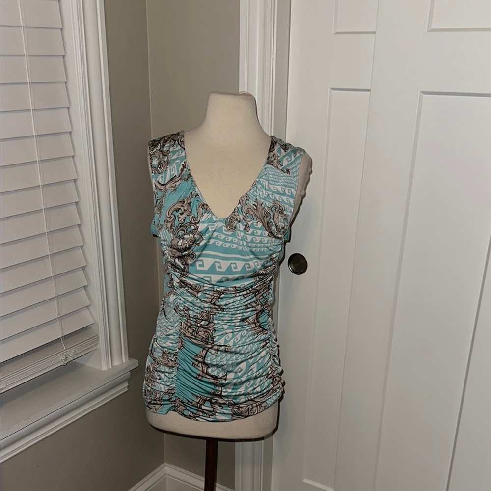 VENUS Blue Ruched Tank Top